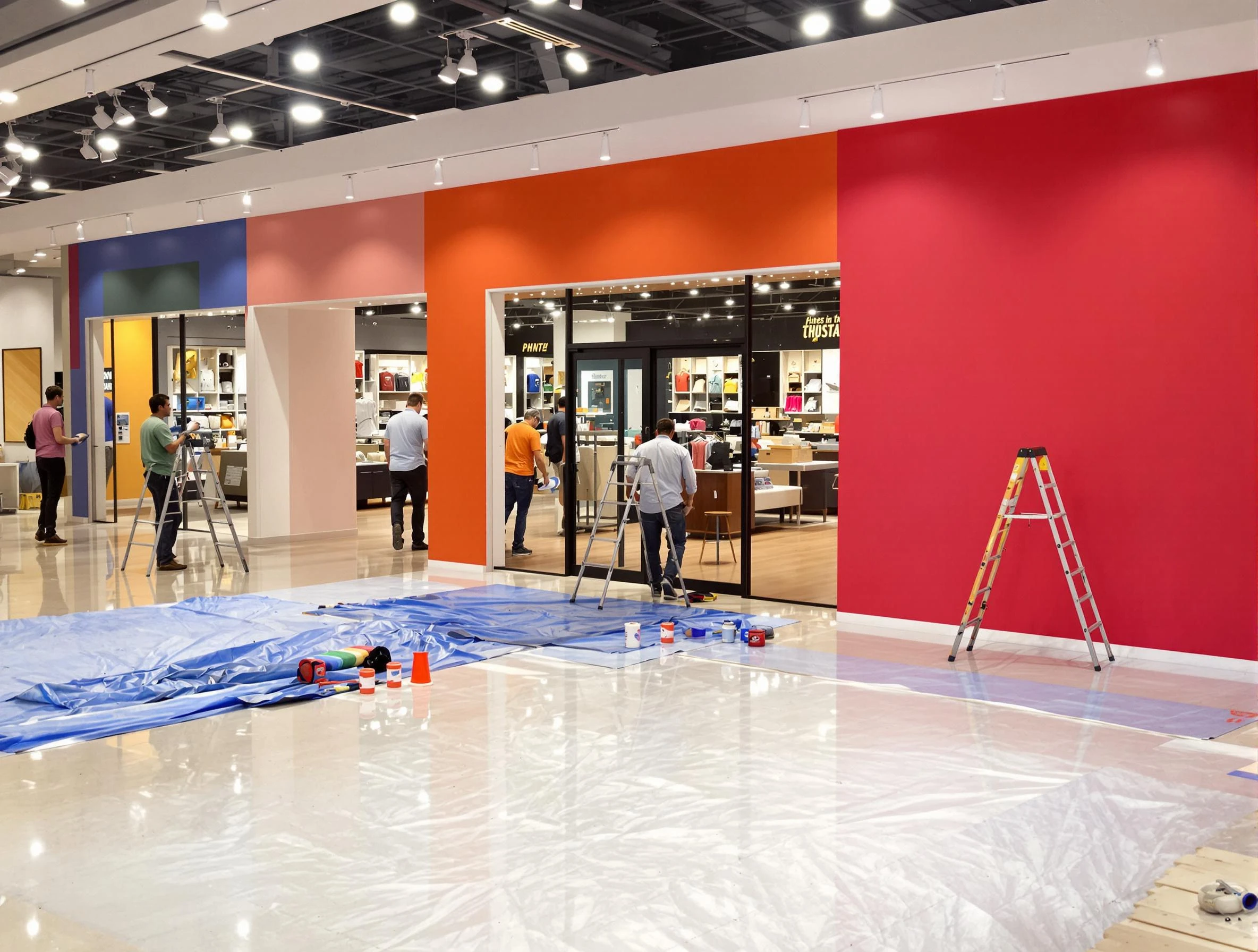 Barberton House Painters painting a commercial interior in Barberton, OH