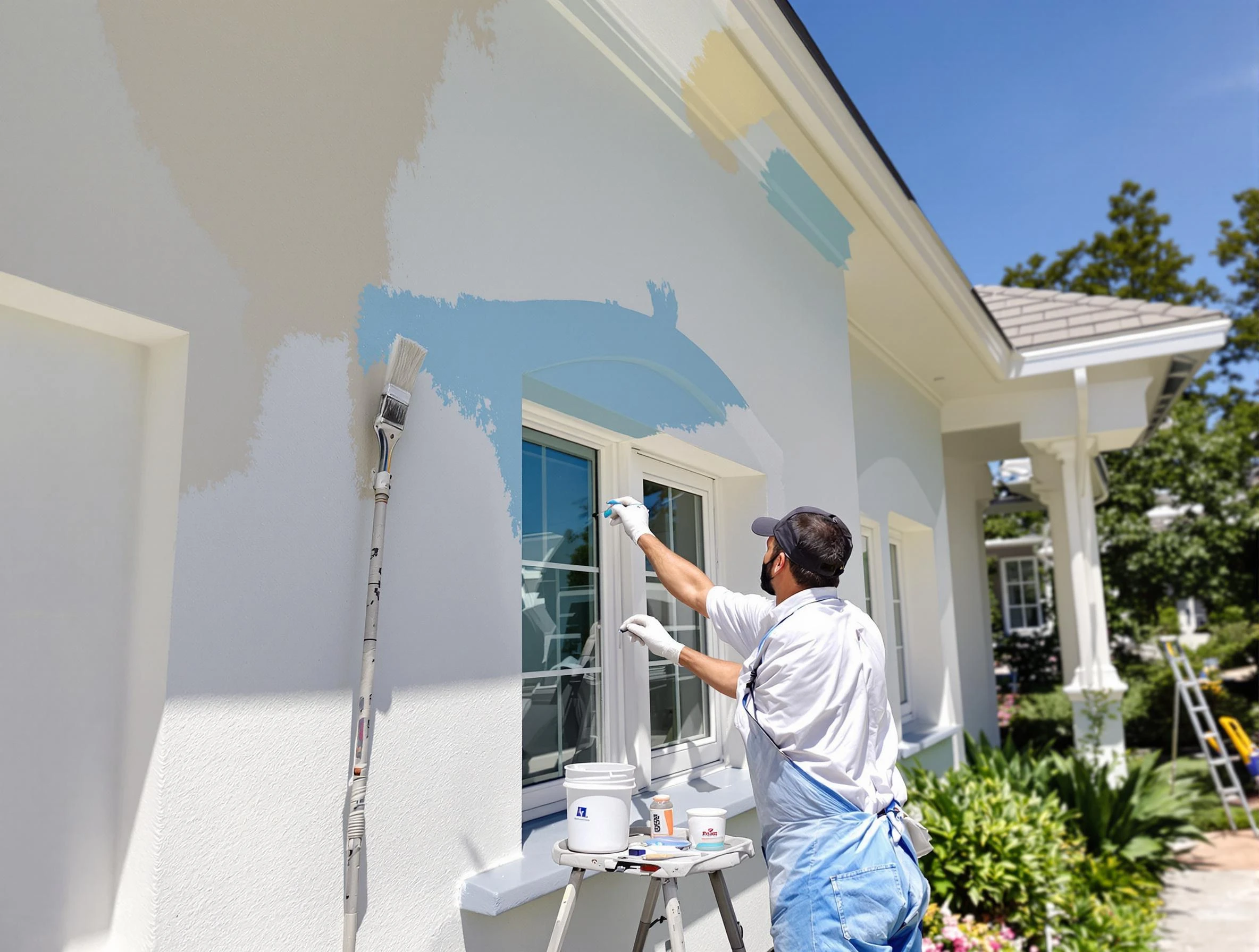 Barberton House Painters professional painting the exterior of a house in Barberton, OH
